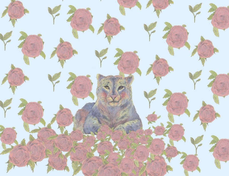 臺灣當代知名插畫家謝耘耘作品-Flower Rain-複製畫1/3 - 海報/掛畫/掛布 - 紙 藍色