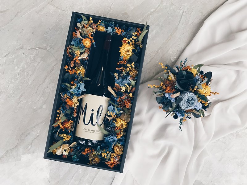 Flower Wine Gift Box + Flower Design Palm Flower [Poseidon-Poseidon] - ตกแต่งต้นไม้ - พืช/ดอกไม้ 