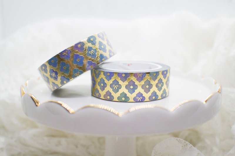 Bronzing paper tape-Moroccan Style Bow Washi - Washi Tape - Paper Multicolor