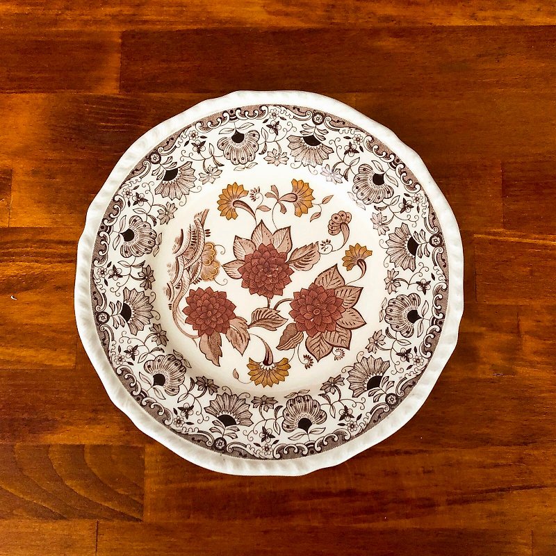 英國製古董瓷製湯盤 D款 - 盤子/餐盤 - 瓷 