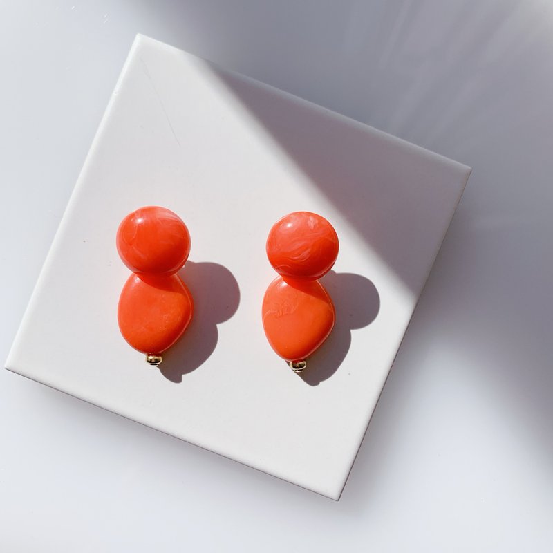 pepper -ピアス- - 耳環/耳夾/耳骨夾 - 壓克力 紅色