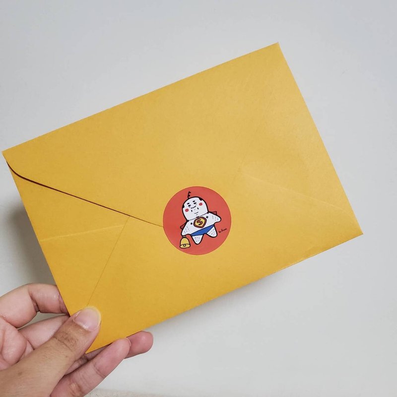 Christmas seal sticker-gingerbread man with envelope - การ์ด/โปสการ์ด - กระดาษ 