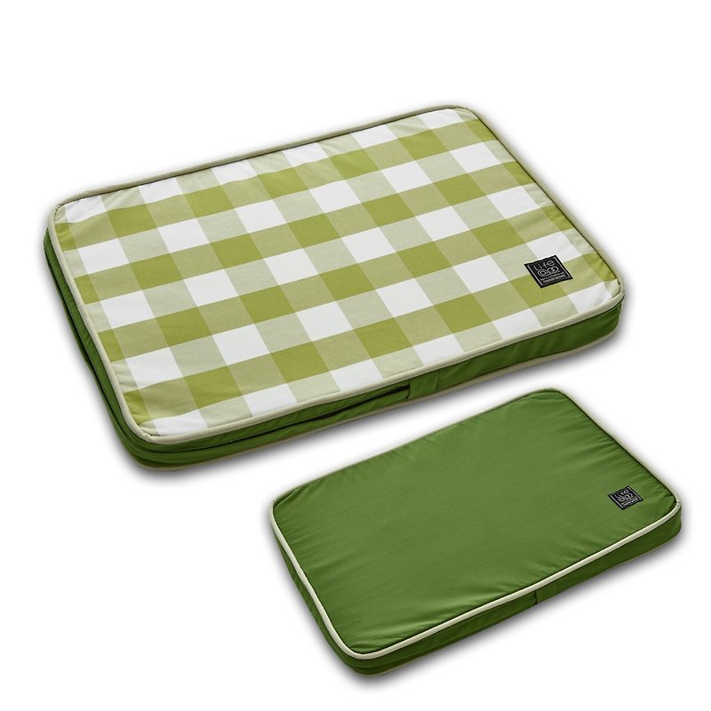 Lifeapp寵物緩壓睡墊大格紋款--- S (綠白格) W65 x D45 x H5 cm - 寵物床墊/床褥 - 其他材質 咖啡色