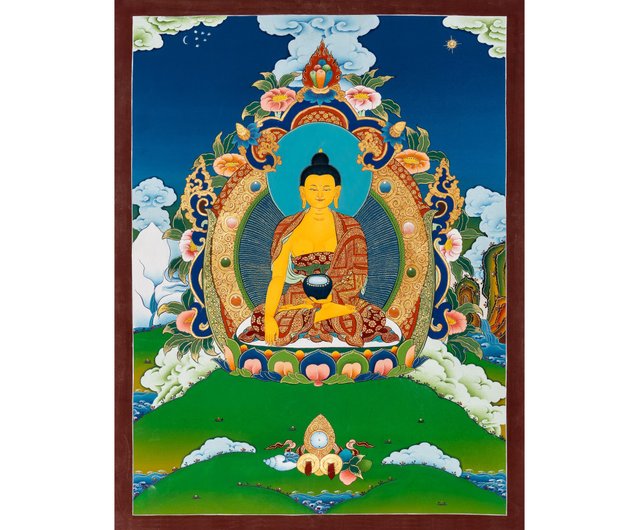 釈迦牟尼仏のタンカ 神聖なる西蔵仏教の手作り絵画 - ショップ Boudha Stupa Thanka Centre ウォールデコ・壁紙 -  Pinkoi