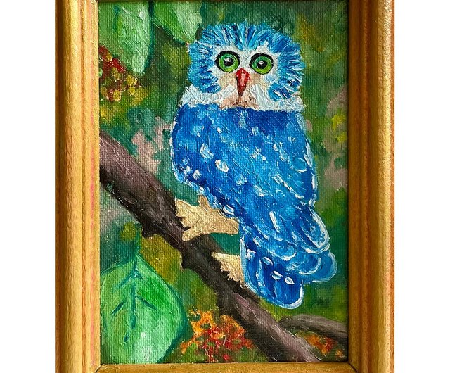 owl / フクロウの額入り作品 - 絵画