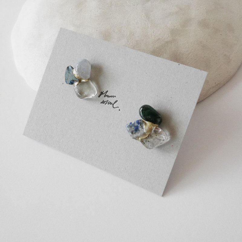 Jin Ji earrings ピアス / イヤリング | sea series no.52 - Earrings & Clip-ons - Semi-Precious Stones Blue