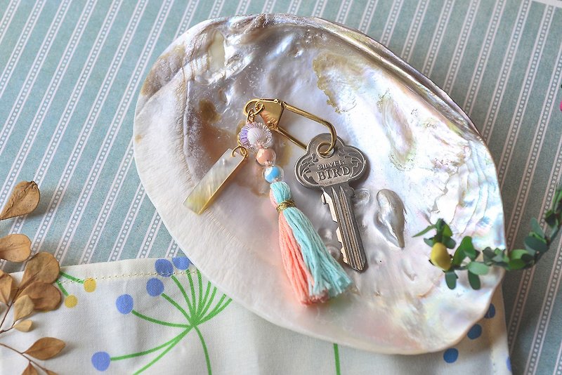 Mermaid princess tassel key ring / bag charm - Keychains - Other Metals Multicolor