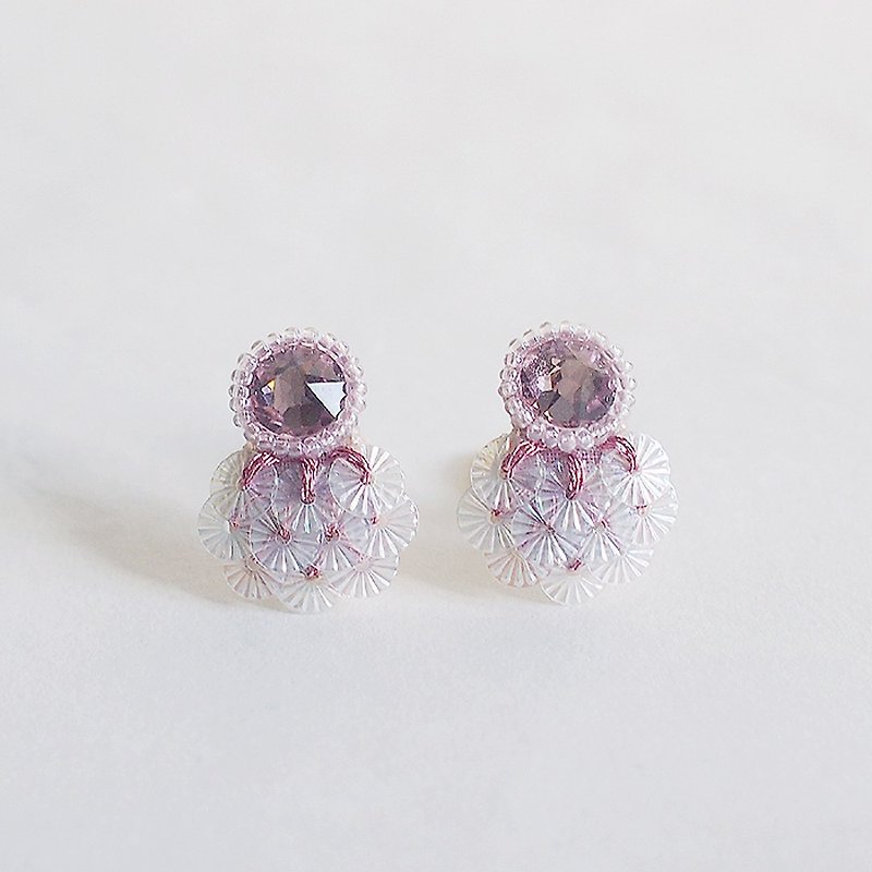 Earrings "Bijoux & SAKURA(cherryblossom)" - Earrings & Clip-ons - Other Materials Pink