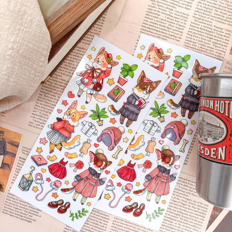 549 動物職人-柯基Series of Workers-Corgi / 轉印貼纸 - 貼紙 - 其他材質 多色