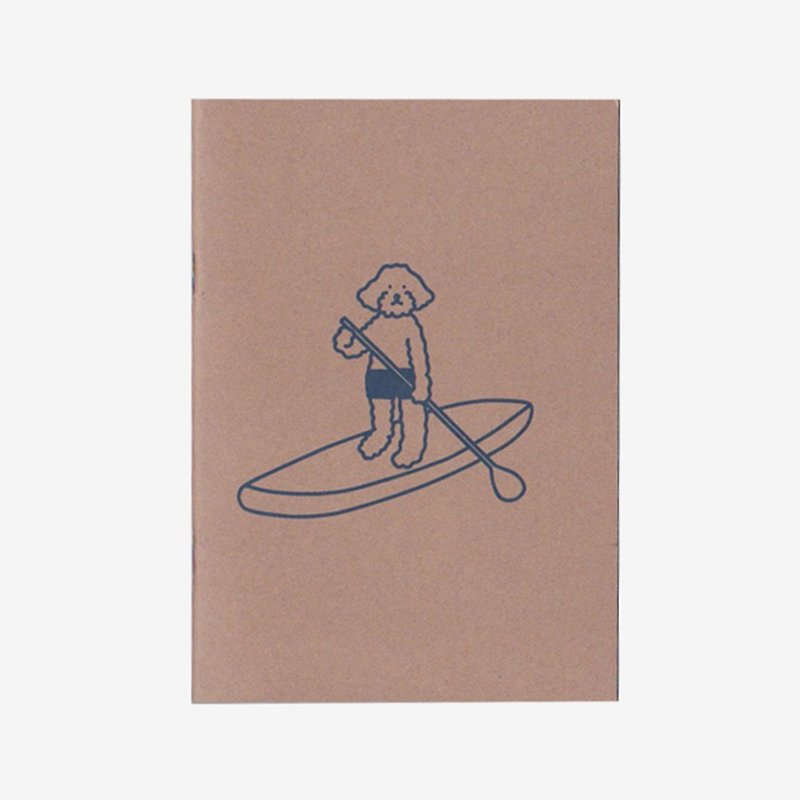 paddle board | Silkscreen print notebook (blank) - สมุดบันทึก/สมุดปฏิทิน - กระดาษ สีนำ้ตาล