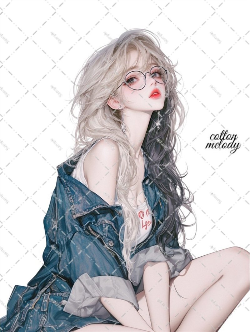 original sticker no.6962 人物ステッカー オリジナルステッカー 人物ステッカー 女の子ステッカー オリジナル人物ステッカー - 貼紙 - 紙 