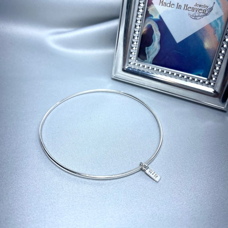 MIH金工首飾 | 極簡風925純銀手環 minimalist silver bangle - 手鍊/手環 - 純銀 銀色