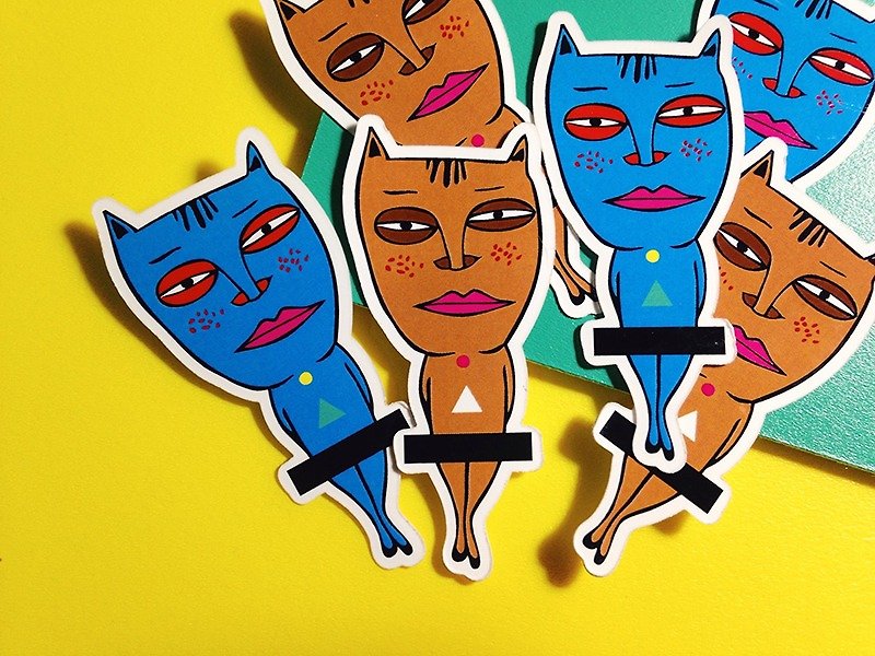贱Cat Nori / Sticker - Stickers - Waterproof Material Multicolor