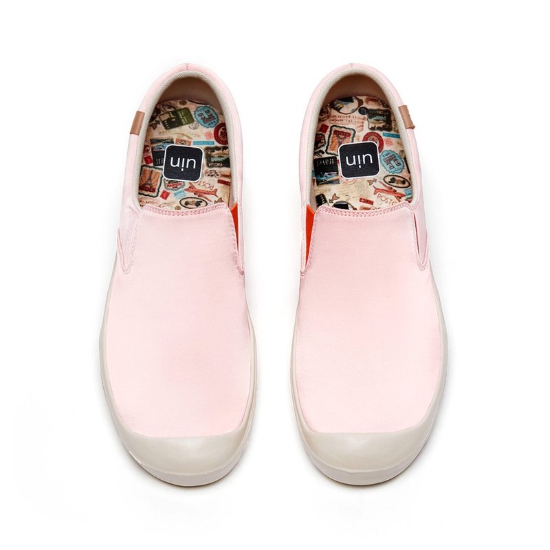 【Uin】Spanish Original Design Coral Pink 2 Cadiz Silk Painted Casual Women's Shoes (Pre-Order) - รองเท้าลำลองผู้หญิง - วัสดุอื่นๆ สึชมพู