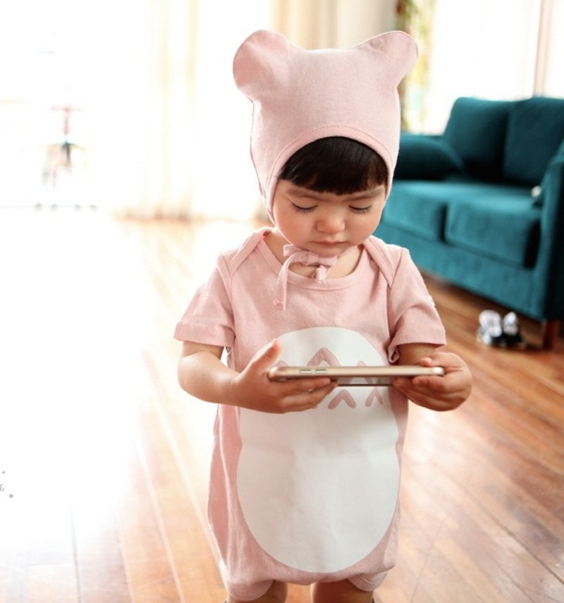 [Made in Korea] Mizhixing-Totoro cotton baby clothes/short sleeves (including ear caps) - Other - Cotton & Hemp Multicolor