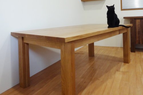 無垢材のダイニングテーブル-【クラシック】スクエアレッグ