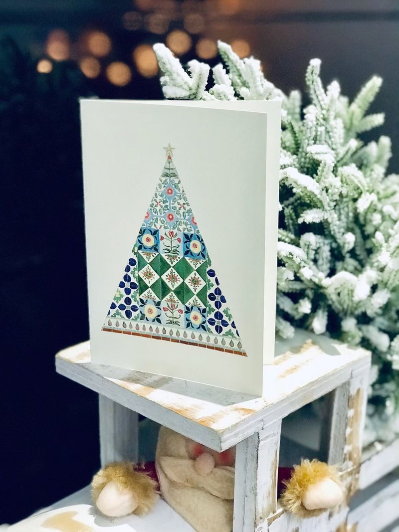 Taiwan old tile Christmas card - การ์ด/โปสการ์ด - กระดาษ สีน้ำเงิน