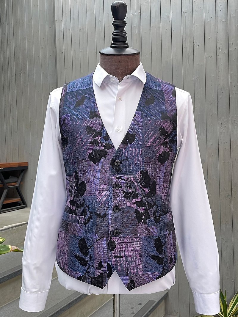 Carefully selected fabric-Artist Totem Vest (Blue Purple) - Men's Tank Tops & Vests - Other Man-Made Fibers Purple