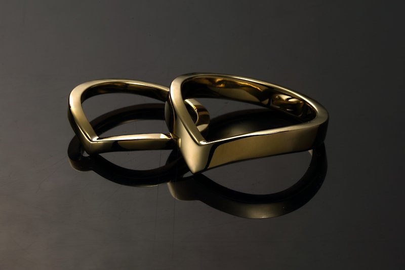 手工訂製/角尖戒指 - 戒指 - 銅/黃銅 金色