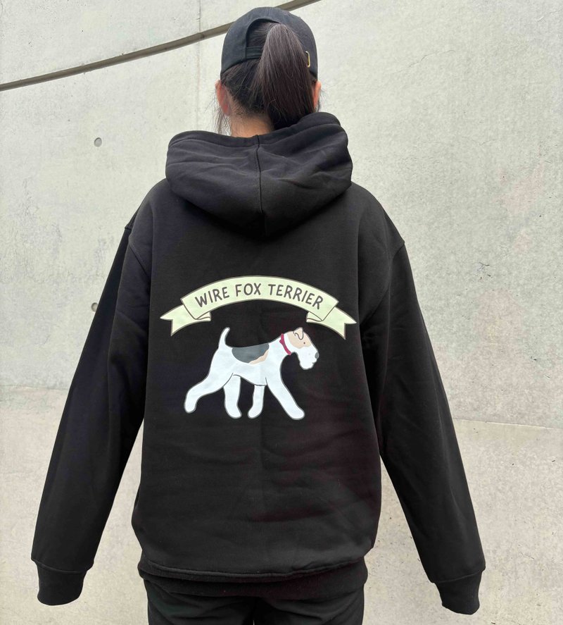 Wire Fox Terrier Winter Plus Velvet Hat T (Black) - Unisex Hoodies & T-Shirts - Cotton & Hemp Black