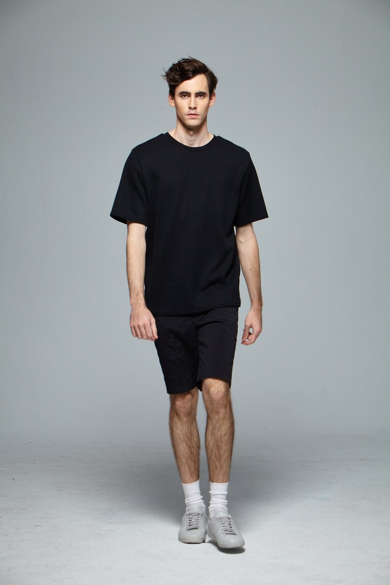 Stone@sOversize With Double-piece T-shirt / Double Black - Men's T-Shirts & Tops - Other Materials Black