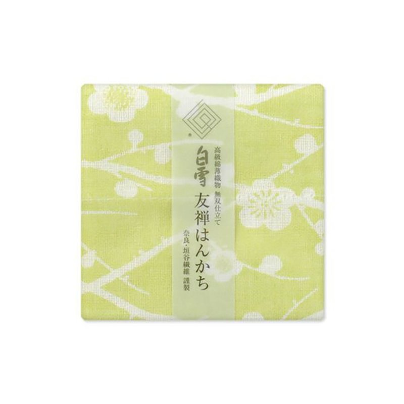 Kyoyuzen dyed handkerchief/plum green - ผ้าเช็ดหน้า - ผ้าฝ้าย/ผ้าลินิน สีเขียว