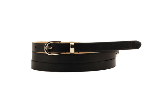 thin black women's belt