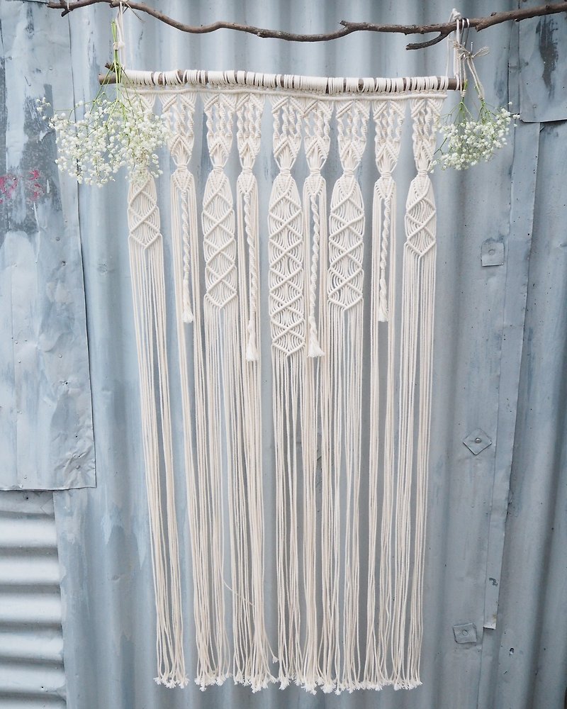 Macrame Large Wall Hanging / Wedding Backdrop / Wedding Arch - อื่นๆ - ผ้าฝ้าย/ผ้าลินิน ขาว