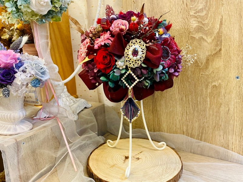 不凋花珠寶捧花 - 其他 - 其他金屬 紅色