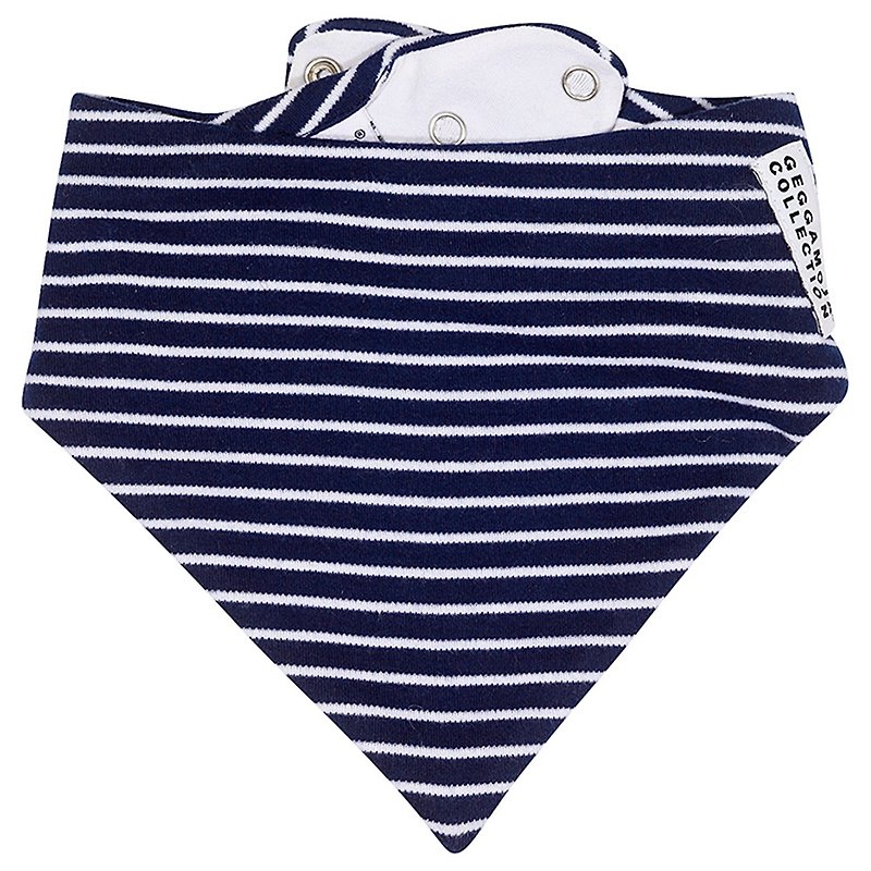 [Nordic children's clothing] organic cotton baby bib saliva towel blue / white stripes - ผ้ากันเปื้อน - ผ้าฝ้าย/ผ้าลินิน สีน้ำเงิน