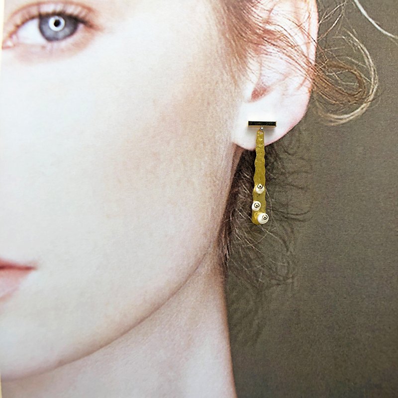 ART COLE 925 Silver Earrings【Pearls Earrings】【Christmas Gift】【Wedding 】 - Earrings & Clip-ons - Pearl Gold