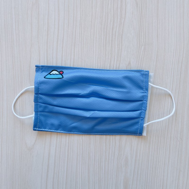 富士山 成人 三折 口罩套 超潑表層 Adult tri-fold mask cover - 口罩/口罩收納套 - 聚酯纖維 藍色