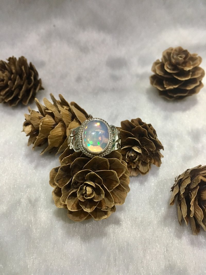 Opal Ring in Special designed Handmade in Nepal 92.5% Silver - General Rings - Gemstone 