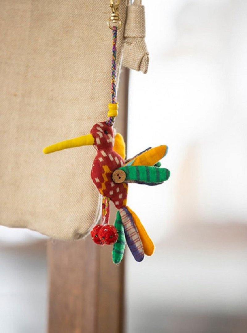 Earth Tree Fair Trade - Handmade Sari Hummingbird Charm/Key Ring - Charms - Cotton & Hemp 