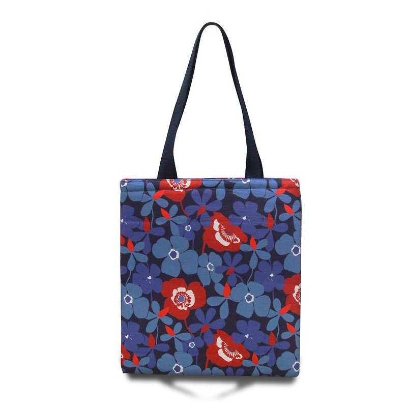 Exclusive-Illustrated Shoulder Print Bag Blue Poppy - Messenger Bags & Sling Bags - Nylon Blue