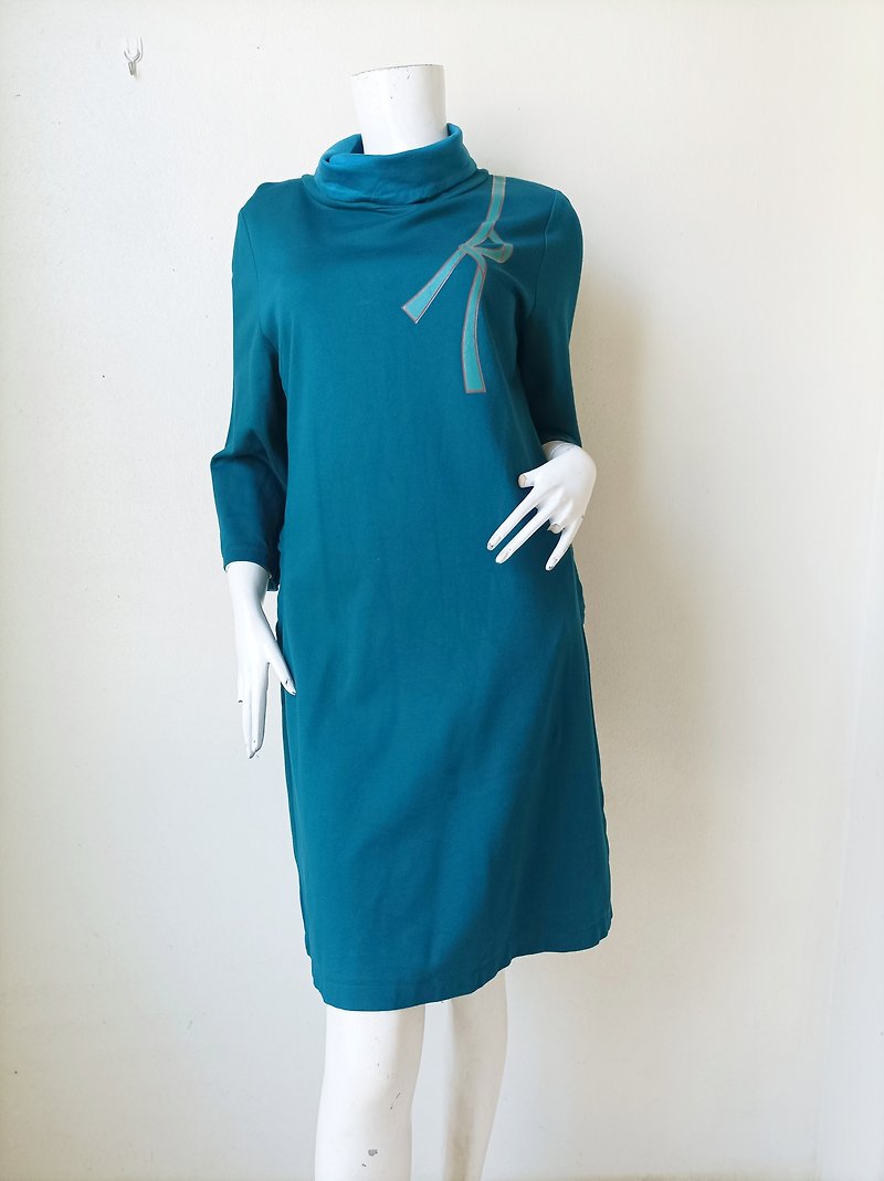 Vintage Roberta di Camerino Designer Cotton dress - Size 44 - One Piece Dresses - Cotton & Hemp 
