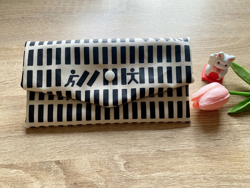 Stickman push push. Red envelope bag, passbook, cash storage bag, mask storage bag (waterproof Japanese cloth) - กระเป๋าเครื่องสำอาง - วัสดุกันนำ้ 