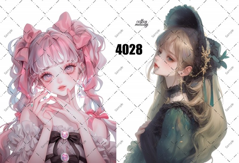 original sticker no.4028 人物ステッカー オリジナルステッカー オリジナル人物ステッカー 装飾ステッカー cotton melody - 貼紙 - 紙 