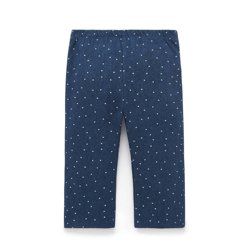 Australian Purebaby organic cotton girls' denim trousers 12M-4T dark blue dots - กางเกง - ผ้าฝ้าย/ผ้าลินิน 