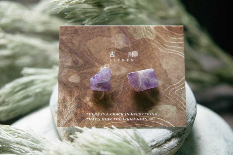 CRACK | 礦物系耳環 |  EARRINGS - 耳環/耳夾/耳骨夾 - 水晶 紫色