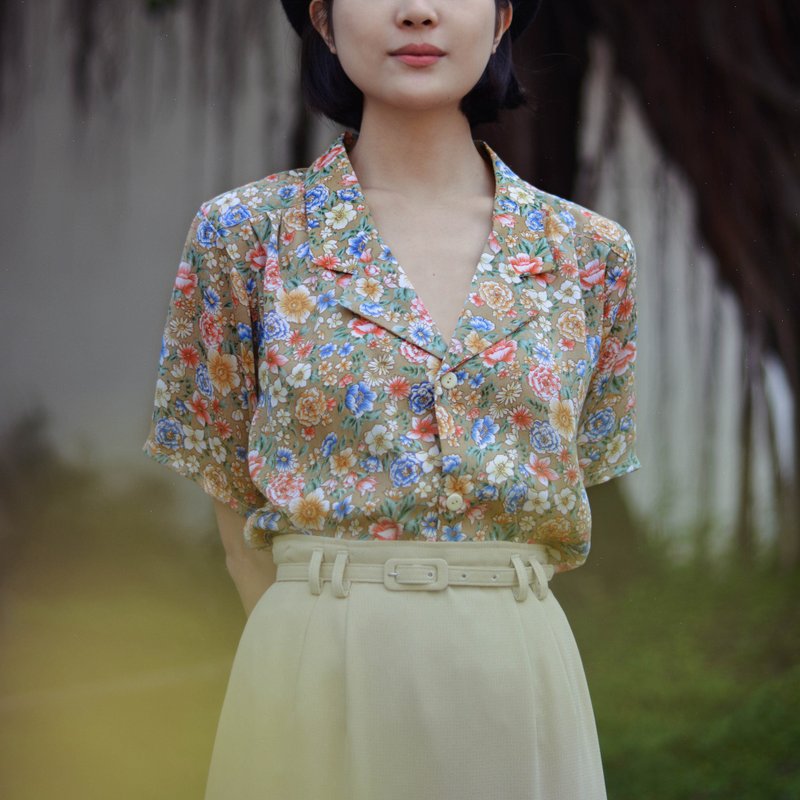春蔓 |  古着短袖襯衫 - 女襯衫 - 其他材質 