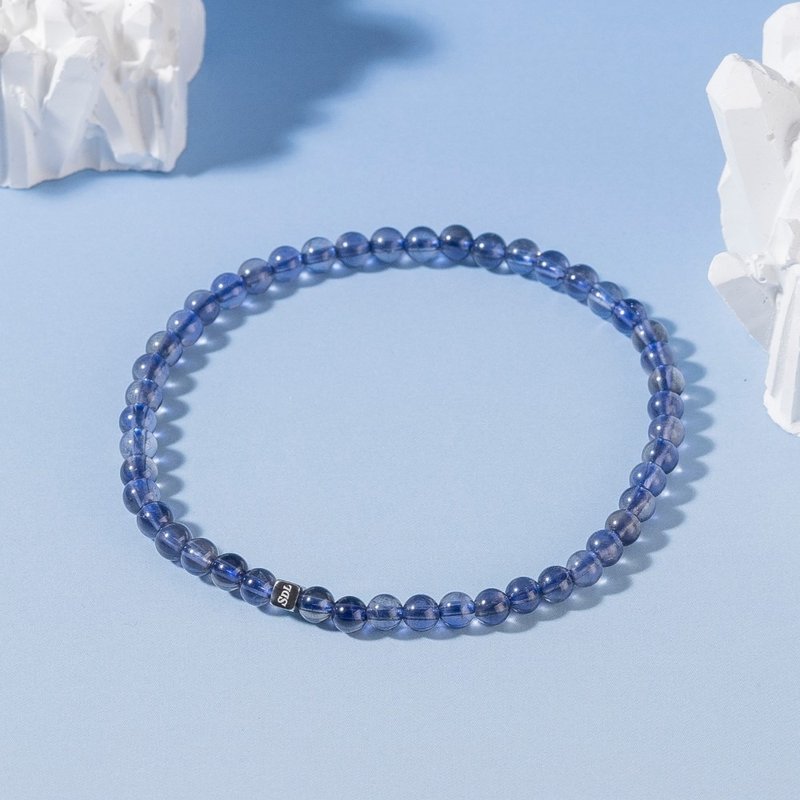 淨體堇青石∣天然能量水晶手串∣3.5-4.5mm D14701 - 手鍊/手環 - 水晶 紫色