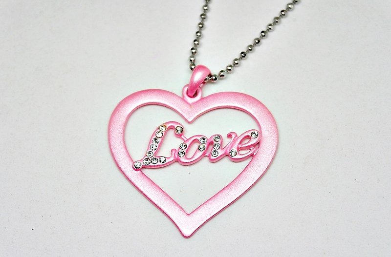 alloy necklace <Love> =>Limited X1 #女友礼# #情人节礼物# #七夕# - Necklaces - Other Metals Pink