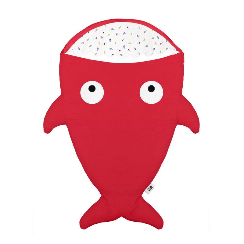 BabyBites鯊魚咬一口 純棉嬰幼兒多功能睡袋-喜氣紅 - 嬰兒床/床圍/寢具 - 棉．麻 多色