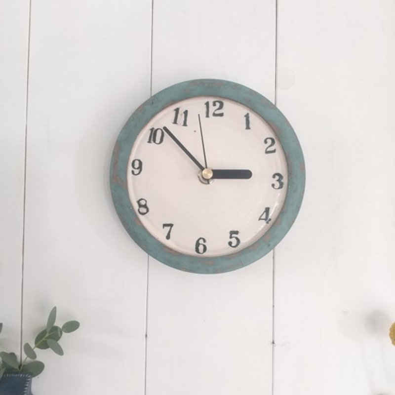 Rusty wall clock - นาฬิกา - ดินเผา สีเขียว