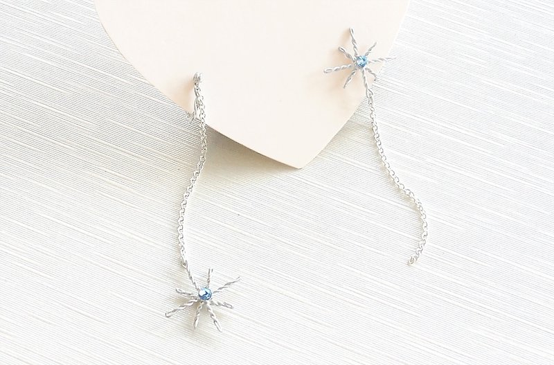 Star picking pendant asymmetrical Clip-On/ear acupuncture (three colors optional) - Earrings & Clip-ons - Silver Multicolor