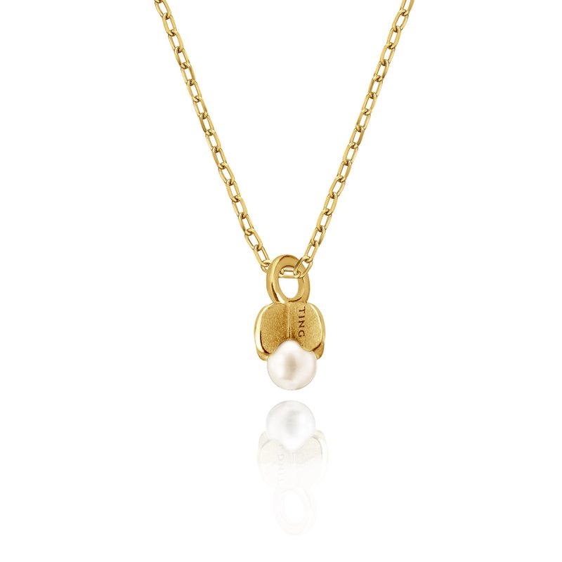 18K Gold Pendant Pearl | Bloom - Soft Petals - Earrings & Clip-ons - Precious Metals Gold