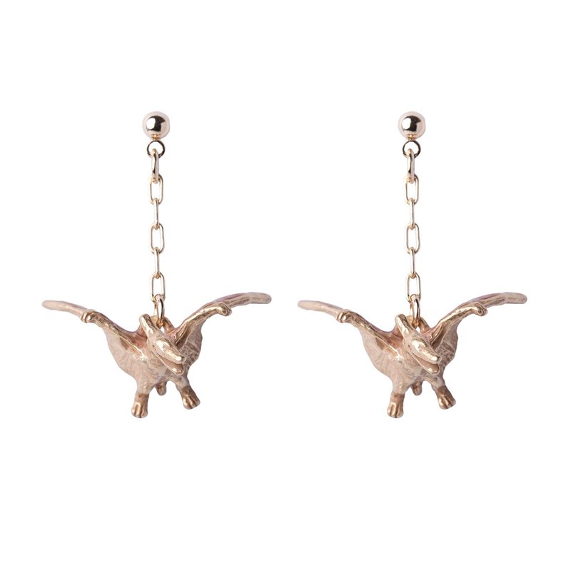 プテラノドンピアス Pteranodon PA601 - 耳環/耳夾/耳骨夾 - 其他金屬 白色