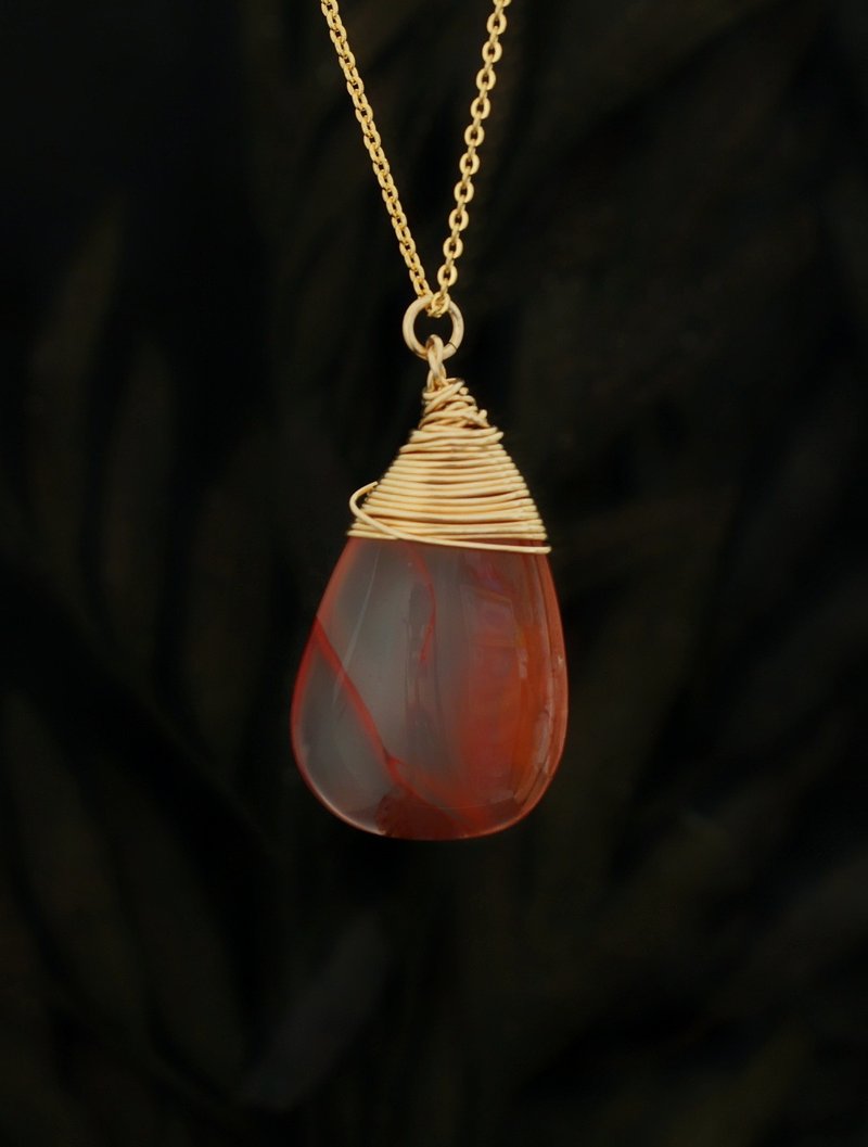 14K GF 南紅瑪瑙項鍊 SR-03 ( South Red Agate Necklace ) - 項鍊 - 寶石 