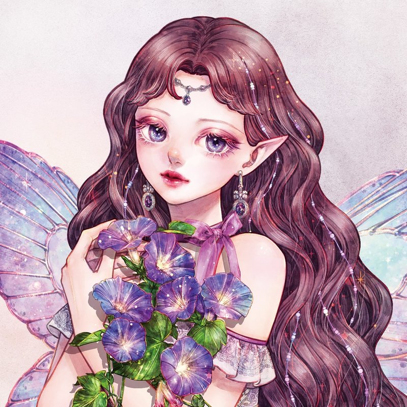 Morning Glory Fairy Stickers (8color) - 貼紙 - 紙 